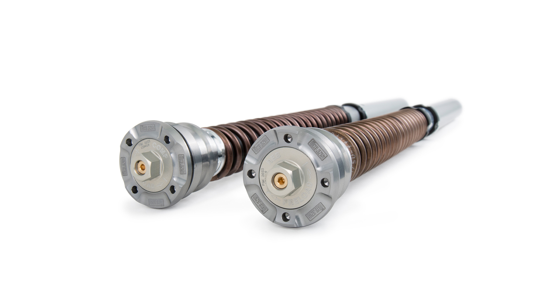 Öhlins NIX 30 cartridge kit for Aprilia RS 660 fully adjustable in compression and rebound damping and spring preload.
