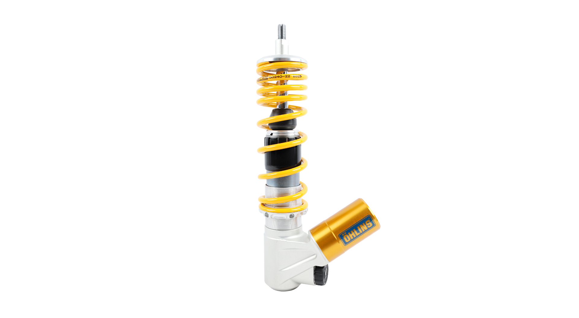Öhlins STX front suspension PI 501 for Vespa Sprint 150 ABS featuring the signature gold piggyback reservoir and adjustable preload.