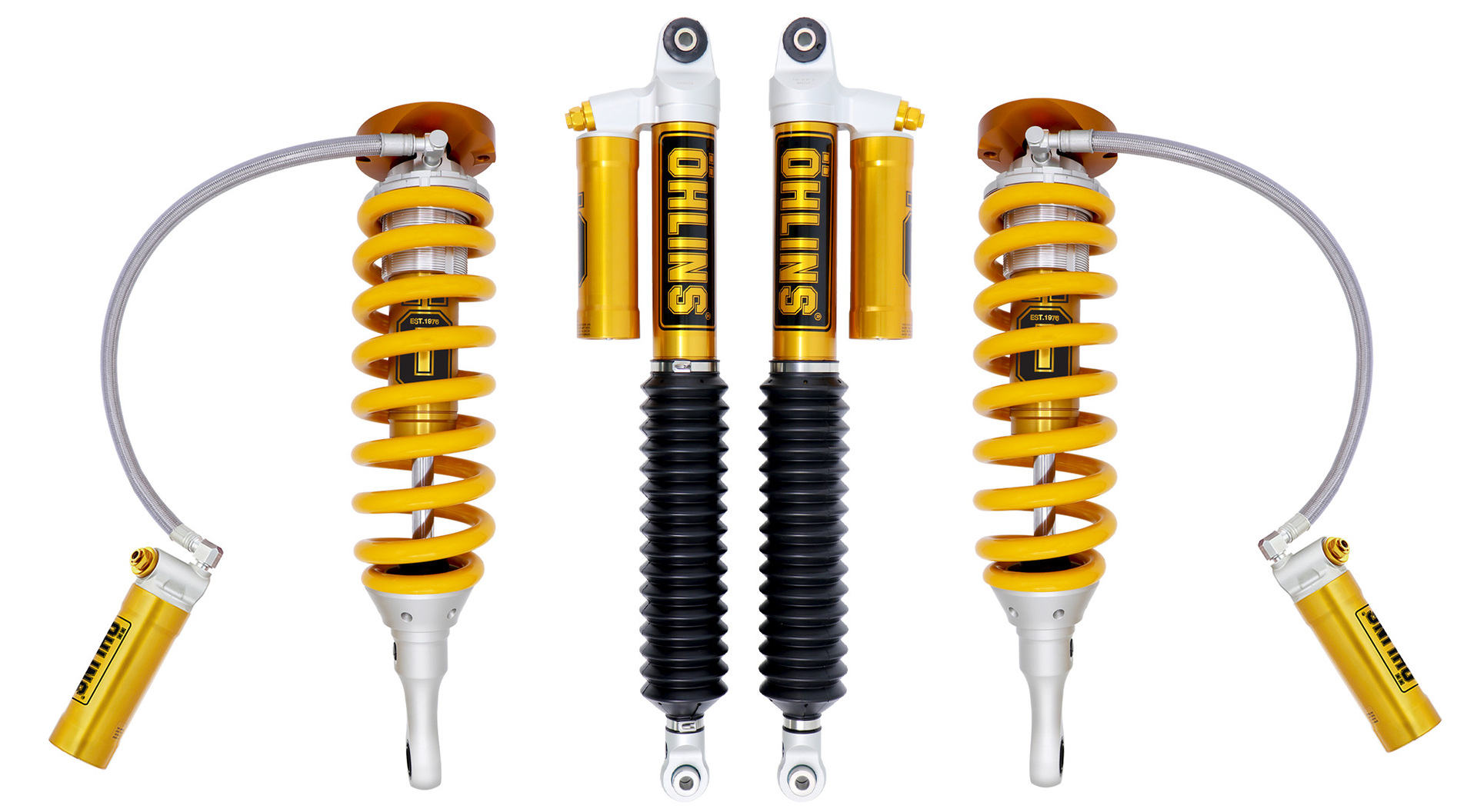 Öhlins STX suspension kit developed for Ford Everest (2022 onwards) and featuring three-way adjustable damping for compression and rebound and full serviceable
