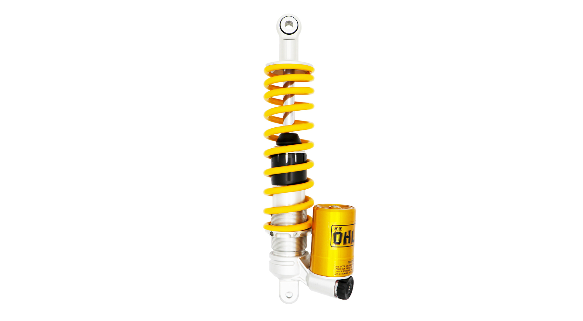 Öhlins STX 36 rear suspension (part no. YA 325) for 2023 Yamaha Grand Filano, featuring piggy-back reservoir and full adjustability in spring preload and compression and rebound damping